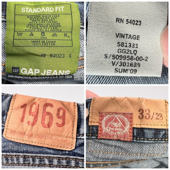 Gap 1969 Standard Fit Jeans Blue Denim Size 33/28 - Picture 3 of 9
